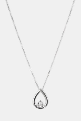 Collier - Or blanc 18 carats et diamant