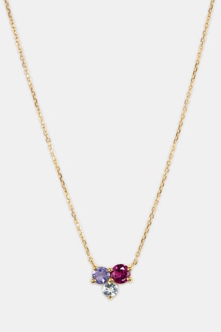 Collier - Or jaune 18 carats, topaze, lolite et rhodolite