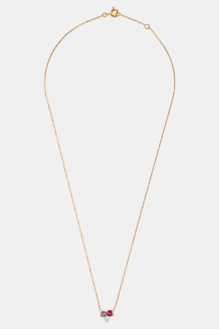 Collier - Or jaune 18 carats, topaze, lolite et rhodolite