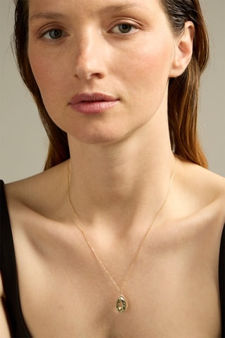 Collier - Or jaune 18 carats, améthyste et diamants