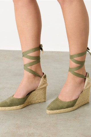 Alpargatas com cunha Joyce - Verde-azeitona