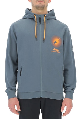 Sweat com capuz 
Azul-cinza