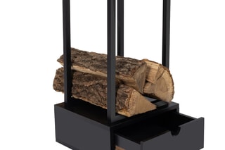 Suporte vertical para lenha - Preto