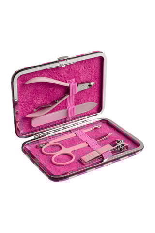 Kit portátil de manicure - 5 produtos - Rosa