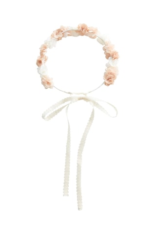 Serre-tête fleurs relief - Beige
