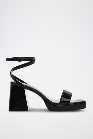 Sandales lanières talon - Noir
