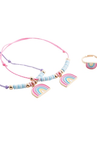 Ensemble collier, bracelet et bague - Lilas