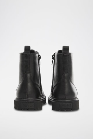 Bottines en cuir lacées - Noir