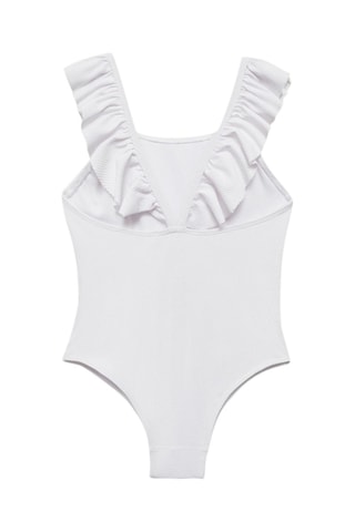 Maillot de bain texturé volants - Blanc