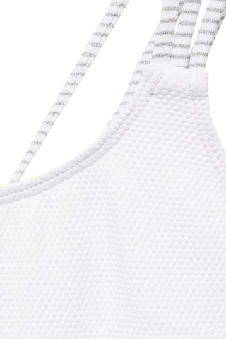 Maillot de bain texturé dos croisé - Blanc