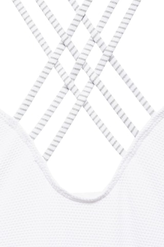 Maillot de bain texturé dos croisé - Blanc