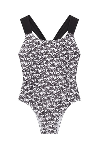 Maillot de bain imprimé palmiers - Noir