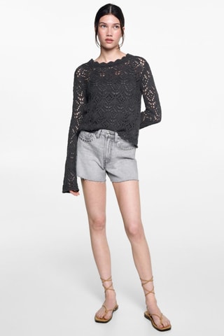 Pull en maille ajourée - Anthracite