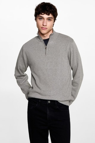 Pull-over col cheminée - Gris