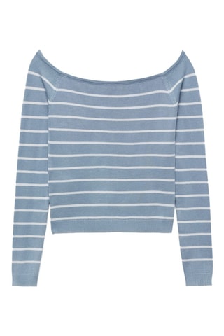 Pull-over col bateau rayures - Bleu