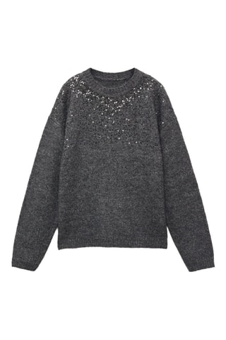 Pull-over maille sequins - Anthracite