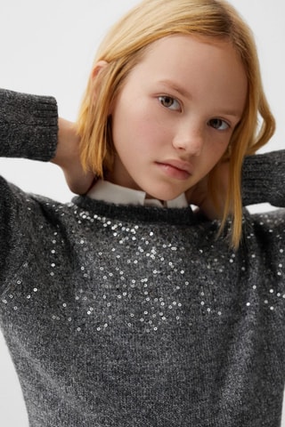 Pull-over maille sequins - Anthracite