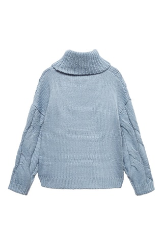 Pull-over maille col montant - Bleu