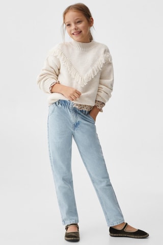 Pull-over maille franges - Ecru