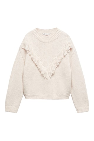Pull-over maille franges - Ecru