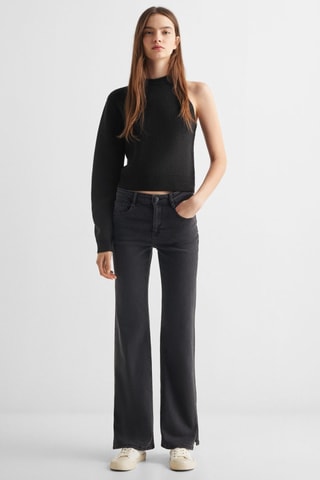 Pull-over maille asymétrique  - Noir