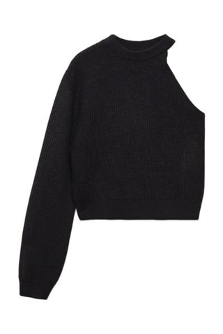 Pull-over maille asymétrique  - Noir