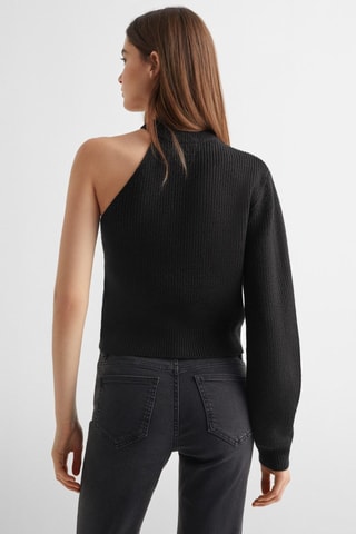 Pull-over maille asymétrique  - Noir