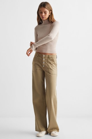 Pull-over col roulé - Sable