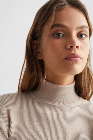 Pull-over col roulé - Sable