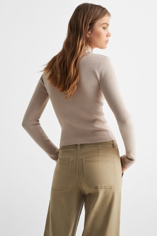 Pull-over col roulé - Sable