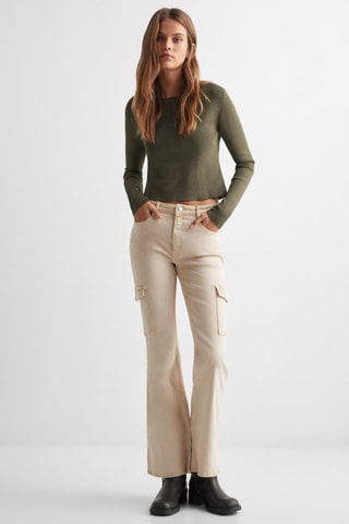 Pull-over en maille fine - Kaki