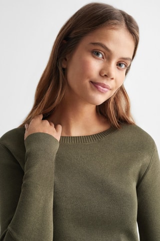 Pull-over en maille fine - Kaki