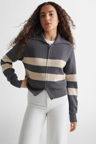 Pull-over maille zippé - Anthracite