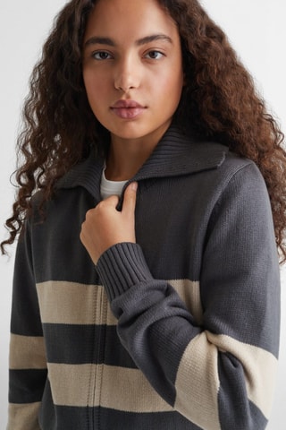 Pull-over maille zippé - Anthracite