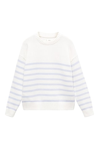 Pull-over à rayures coton - Ciel