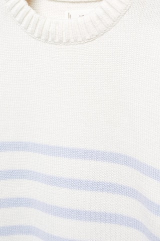 Pull-over à rayures coton - Ciel