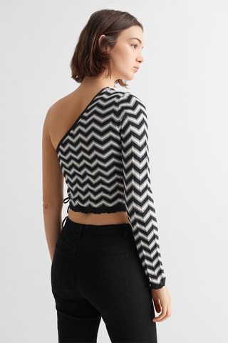 Pull-over maille asymétrique - Noir