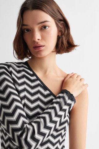 Pull-over maille asymétrique - Noir