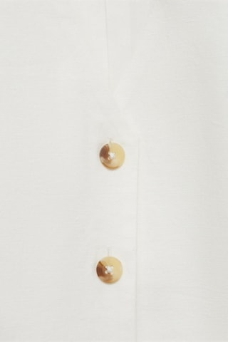 Gilet lin boutons  - Blanc cassé