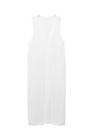 Gilet maille long - Blanc cassé