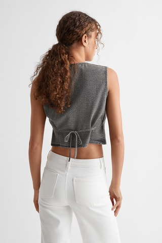 Gilet crop boutons - Anthracite