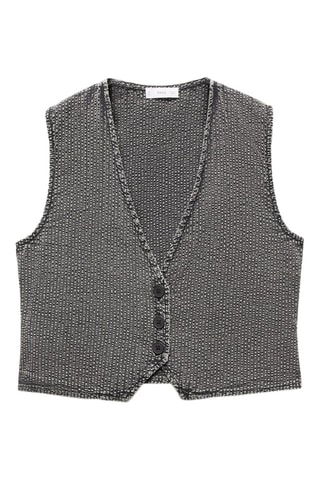 Gilet crop boutons - Anthracite