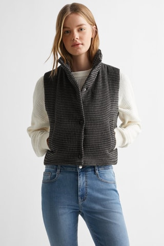Gilet pied-de-poule - Noir