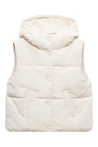 Gilet matelassé à capuche - Ecru