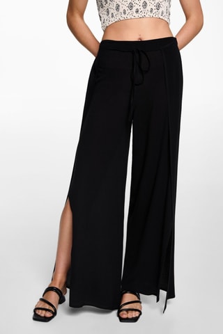 Pantalon palazzo fentes - Noir