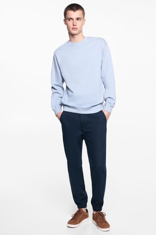 Pantalon jogging lin - Bleu marine