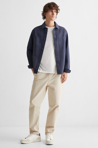 Pantalon droit taille élastique - Gris