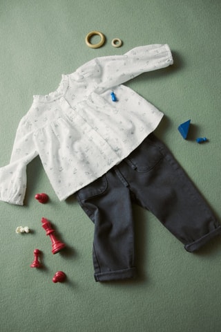 Pantalon coton à poches - Pétrole