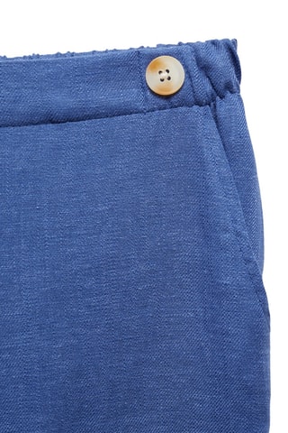 Pantalon lin boutons - Bleu