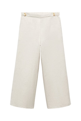 Pantalon lin boutons - Beige